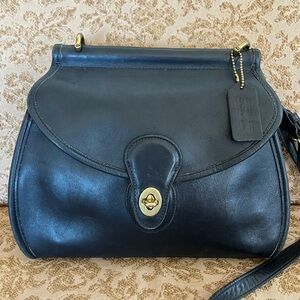 Vintage COACH Logan bag black leather 9907 pre 1994